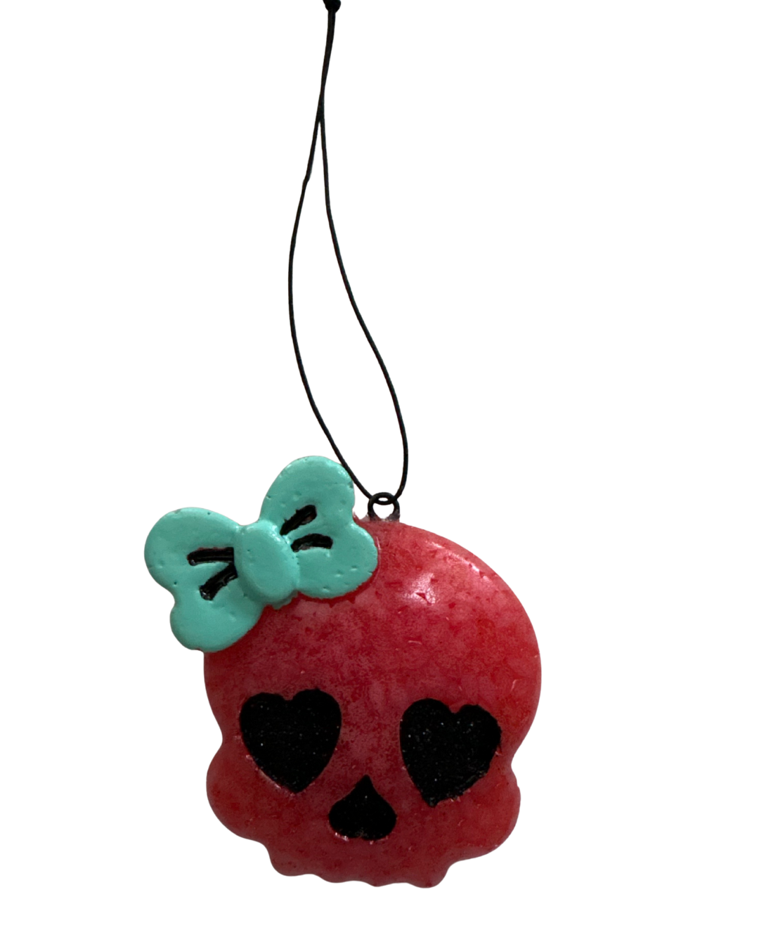 Girl Skull Head with Bow - Pink, Aquamarine, Black - Sweet Fruit Candy Scent