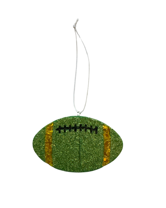 Football - Green & Gold Glitter - Vanilla Almond Scent