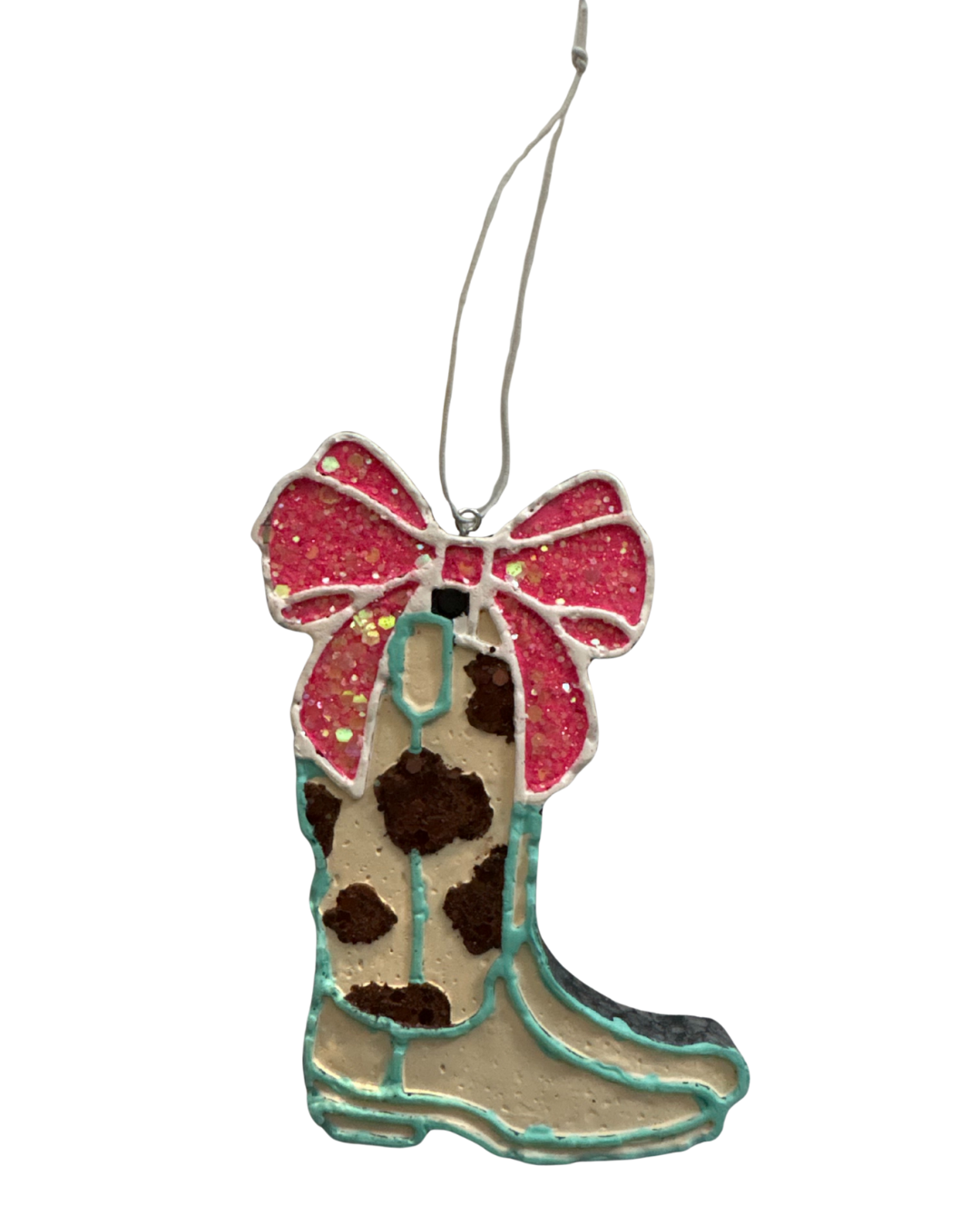 Cowgirl Boots with Bow - Pink, Aquamarine, Antique White - Sweet Fruit Candy Scent
