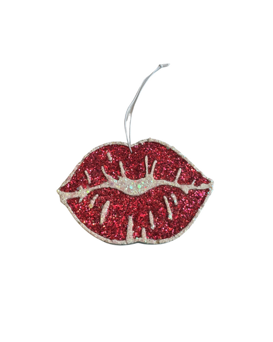 Lips - Fuschia and White with Glitter Bubble Gum Scent