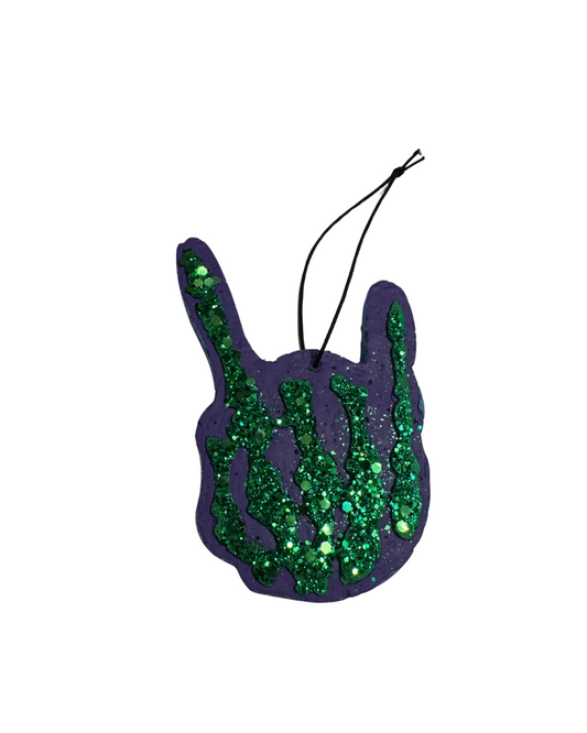 "Rock On" Skeleton Hand - Green and Purple - Coconut Vanilla Scent